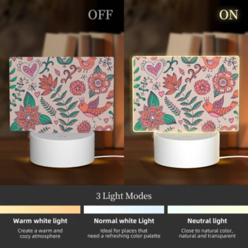 Rectangular Acrylic Night Light, A Colorful Bird Is Sitting On A Branch. -Acrylic Night Light Shop 8675eccd93e2c7fea880e732ca9190b9293e2f20