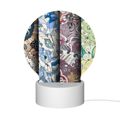 Round Acrylic Night Light, Four Different Colored Designs Of A Flower. -Acrylic Night Light Shop 86ba8e9e33b3cb2c3226a4ba3c30cb207102d969