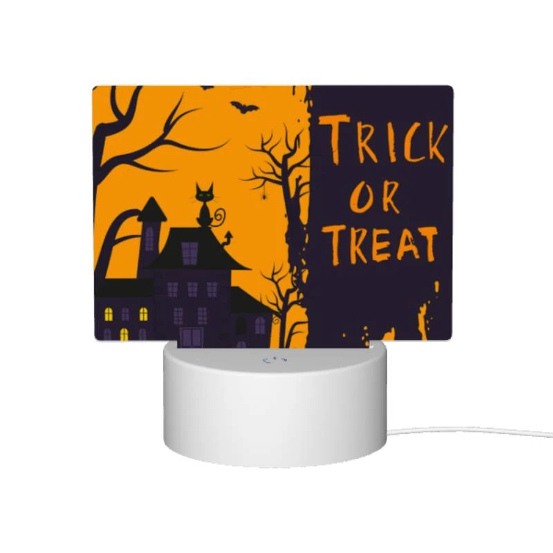 Rectangular Acrylic Night Light, A Halloween themed poster with a house and a tree. Rectangular Acrylic Night Light, A Halloween Themed Poster With A House And A Tree. -Acrylic Night Light Shop 86dacb06cc9458318fd55002bf9104f815a8824d
