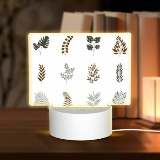 Rectangular Acrylic Night Light, A Collection Of Different Types Of Leaves. -Acrylic Night Light Shop 87080a1d87eacf23a8a8c8af18504193aef780d1