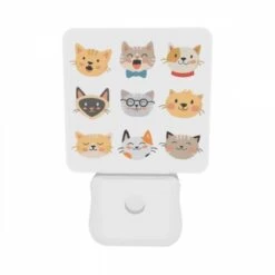 Night Light Set Of 2, A Collection Of Cat Icons With Different Expressions. -Acrylic Night Light Shop 87413b798c95c288b10a25736f7e1dca3257cf7a