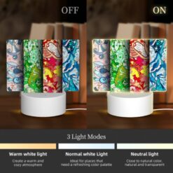 Rectangular Acrylic Night Light, Three Colorful Designs Are Displayed On A Row Of Paper. -Acrylic Night Light Shop 87665817a3538344b5f1f14f7e1d7da3cef05ecc