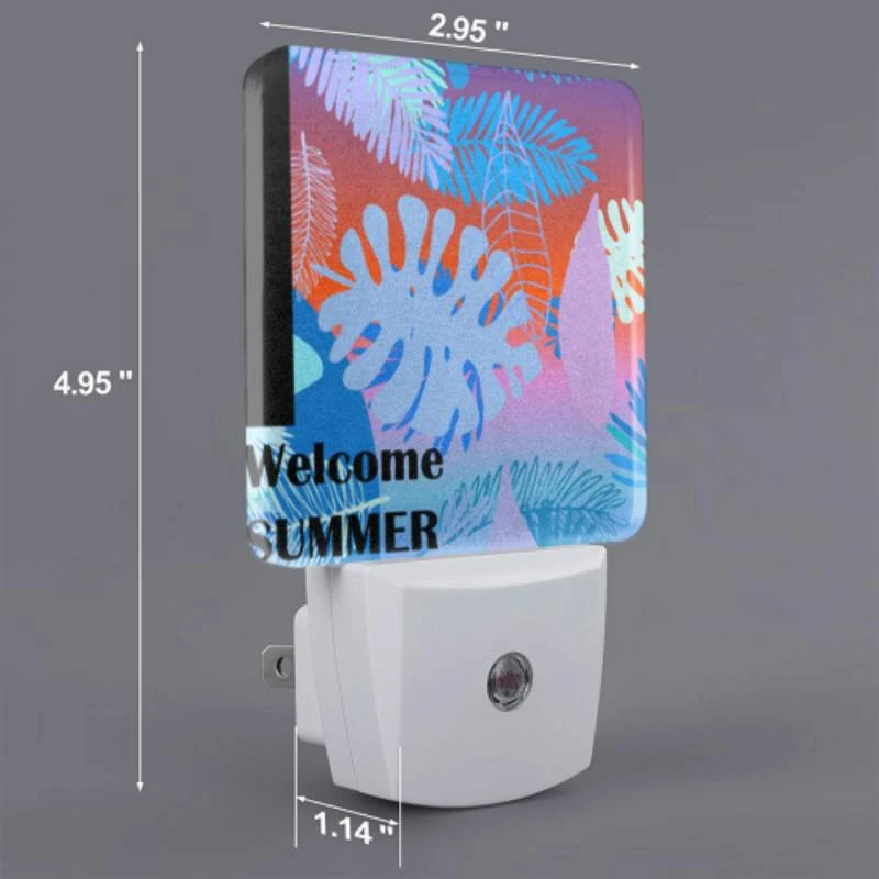 Night Light, A colorful image of a tropical forest with the words "welcome summer" written in the bottom right corner. Night Light, A Colorful Image Of A Tropical Forest With The Words "welcome Summer" Written In The Bottom Right Corner. -Acrylic Night Light Shop 877aa20a8ecf40d3fec9bfb2b8b3a5c06d814c40