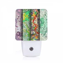 Night Light, Three Colorful Paintings Are Displayed Side By Side.