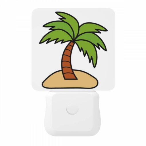 Night Light, A Cartoon Drawing Of A Palm Tree On A Sandy Beach. -Acrylic Night Light Shop 87ac5a1bfd108858d35849fd1e88efbee99c7dcc