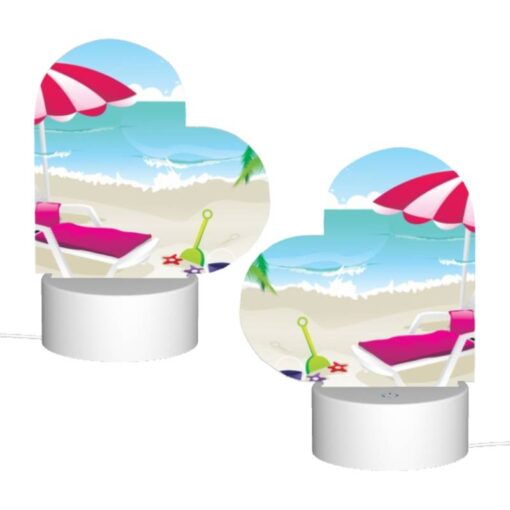 Love Acrylic Night Light, A Pink Umbrella Is Set Up On A Beach -Acrylic Night Light Shop 88ae67cd6f2044f279bf0b05328ddf1ee1c30258