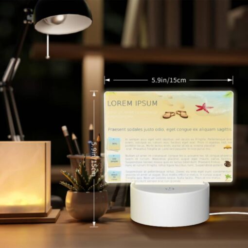 Rectangular Acrylic Night Light, A Colorful Poster With A Beach Theme And A Starfish On It. -Acrylic Night Light Shop 88b70fec7ee618eabca287019983a02eeddb936d