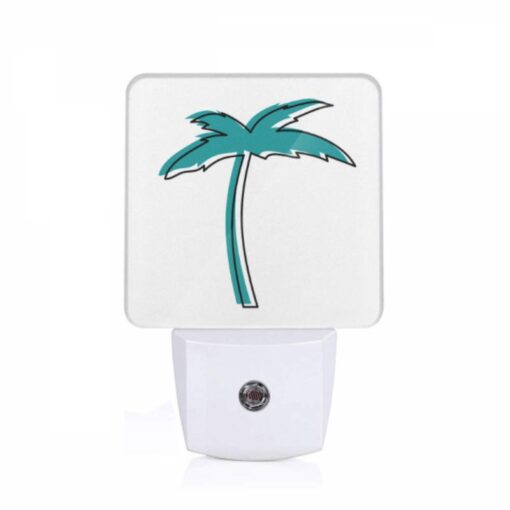 Night Light, A Blue And White Palm Tree On A White Background. -Acrylic Night Light Shop 88c38a2809e2cc9084f9d344507056323c3f7460