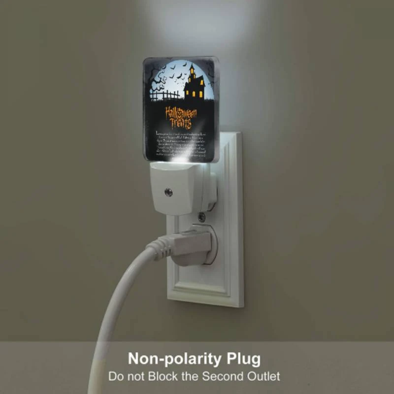 Night Light Set of 2, A Halloween treat poster with a spooky house and bats. Night Light Set Of 2, A Halloween Treat Poster With A Spooky House And Bats. -Acrylic Night Light Shop 89164d158c55b3536ad570c4d5ee248f12a3dca8