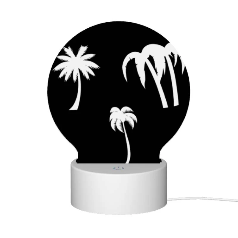 Round Acrylic Night Light, Three palm trees are shown in silhouette against a black background. Round Acrylic Night Light, Three Palm Trees Are Shown In Silhouette Against A Black Background. -Acrylic Night Light Shop 8923b120a22decdbaf4335d1049c1452db502385