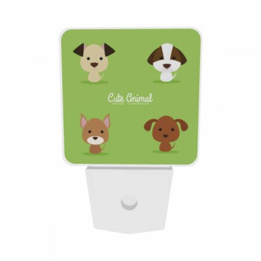 Night Light Set Of 2, Four Different Colored Dogs Are Shown In A Row. -Acrylic Night Light Shop 89637eca0f2d46e61c325847ac4a5d87eb731b8b