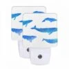 Night Light Set Of 2, A Collection Of Blue Whale Illustrations.