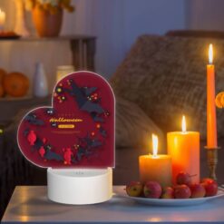 Love Acrylic Night Light, A Colorful Poster With Bats And Pumpkins On It. -Acrylic Night Light Shop 8a8ec1e455e98d82b92da68f7828685e0422a034