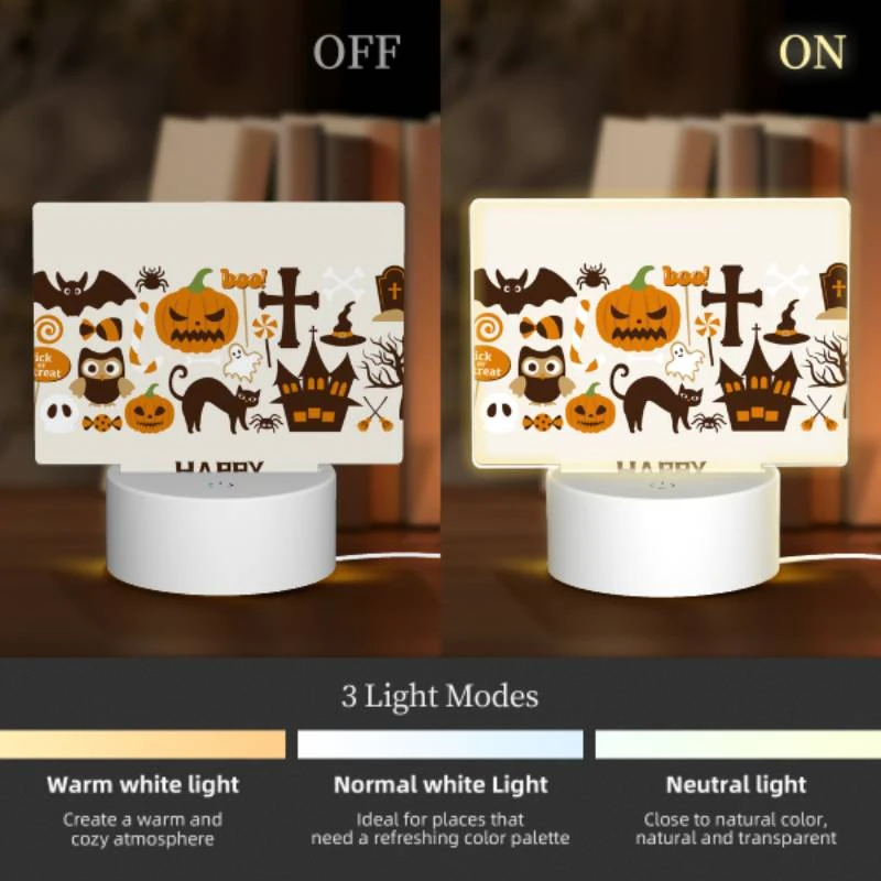 Rectangular Acrylic Night Light, A collection of Halloween symbols and decorations. Rectangular Acrylic Night Light, A Collection Of Halloween Symbols And Decorations. -Acrylic Night Light Shop 8b51ca4ce1e72513bc57298c3e176c25263d6473