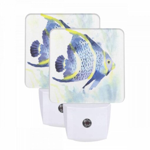 Night Light Set Of 2, A Blue And Yellow Fish With A Black Tail. -Acrylic Night Light Shop 8b9d35e8e2fac7d3d405b2b92abcf80ecb283aff