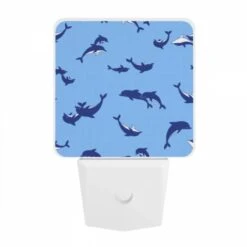 Night Light, A Blue And White Pattern Of Whales Swimming In The Ocean. -Acrylic Night Light Shop 8c1b5e5b4c6bc154ee0b55020c572f97fbe32507
