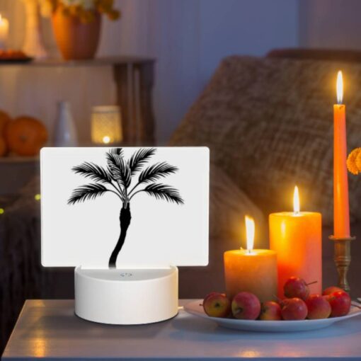 Rectangular Acrylic Night Light, A Black And White Drawing Of A Palm Tree. -Acrylic Night Light Shop 8c31ccb8ffb6fb20613c2a771520018826226c20