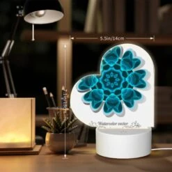 Love Acrylic Night Light, A Blue And White Flower With A Blue Background. -Acrylic Night Light Shop 8c50660d40d06c3cfc676e7c4382a5b44e052a2b
