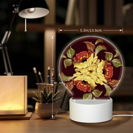 Round Acrylic Night Light, A Colorful Flower Design With Yellow -Acrylic Night Light Shop 8c80dea6363d377e9fb1f4096f3f1a6171889cec