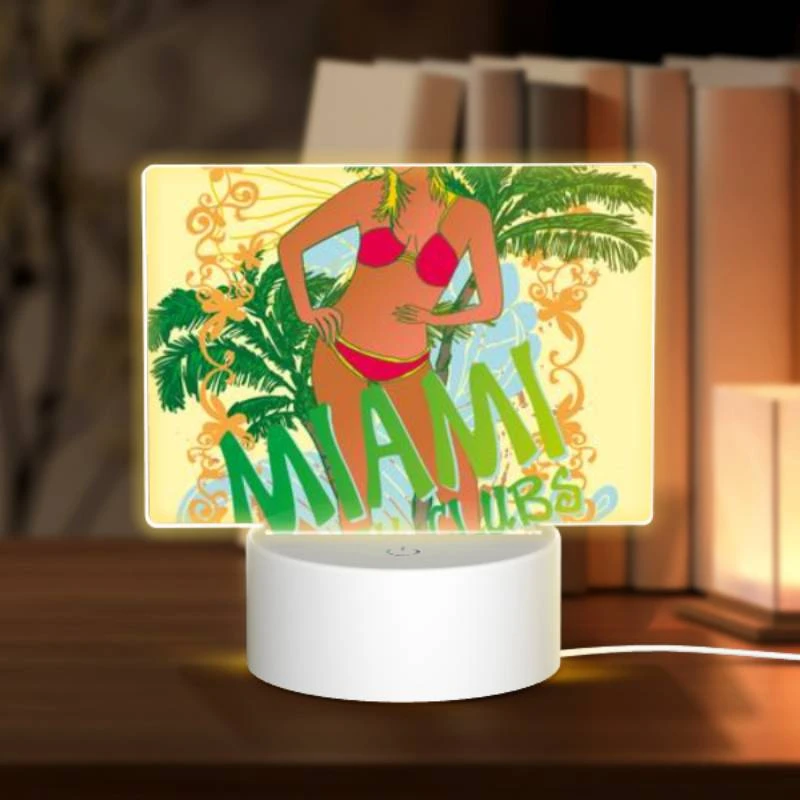 Rectangular Acrylic Night Light, A woman in a bikini stands in front of a palm tree Rectangular Acrylic Night Light, A Woman In A Bikini Stands In Front Of A Palm Tree -Acrylic Night Light Shop 8d190d124d41aa12937149040072dab876e0eb63