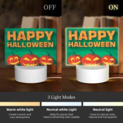 Rectangular Acrylic Night Light, Three Pumpkins With Smiling Faces On Them -Acrylic Night Light Shop 8d6b904ea48491ea6c6f3662c2995effec0ba895