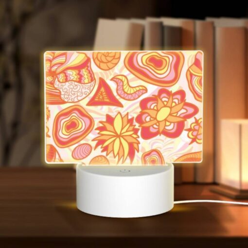 Rectangular Acrylic Night Light, A Colorful Pattern Of Flowers And Other Shapes. -Acrylic Night Light Shop 8da2b1dc8311d711666dc81631660e019997b7b5