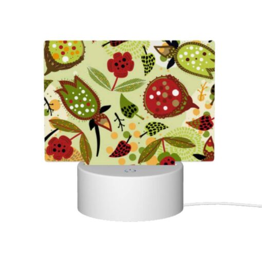 Rectangular Acrylic Night Light, A Pattern Of Red And Green Leaves And Fruits. -Acrylic Night Light Shop 8de3a22388bab6f6dddcdb0b975993de3c66e32d
