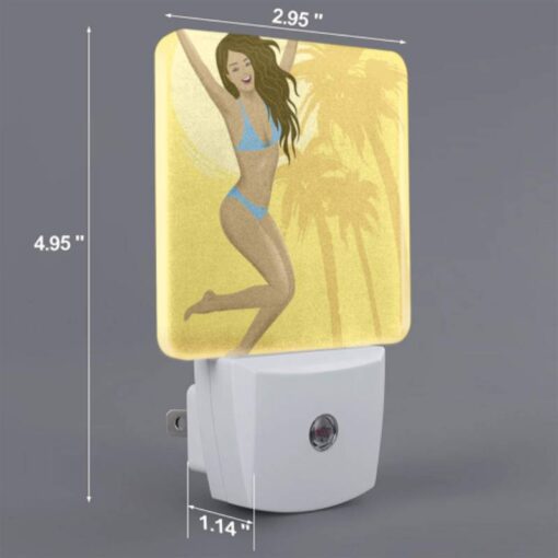 Night Light Set Of 2, A Woman Wearing A Blue Bikini Is Jumping In The Air. -Acrylic Night Light Shop 8e249cc098099954181c62fead35e4ddba1cbe12