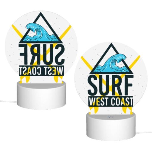 Round Acrylic Night Light, A Logo For Surf West Coast. -Acrylic Night Light Shop 8e35762f742e720c24712682f14341b9bd4bea95