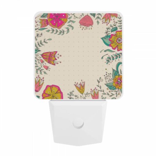 Night Light, A Colorful Floral Pattern Is Displayed On A White Background. -Acrylic Night Light Shop 8e6872b789d8d1aa952b901b84c96541e7f5a7bb