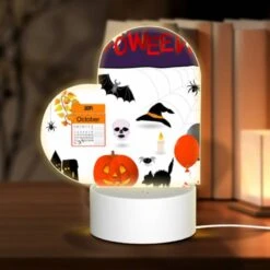 Love Acrylic Night Light, A Calendar With A Halloween Theme.