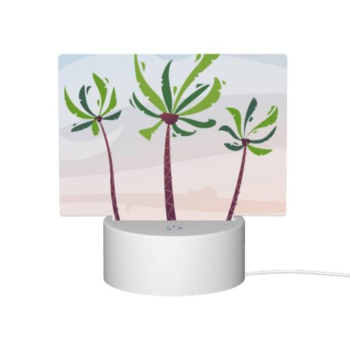 Rectangular Acrylic Night Light, Three Palm Trees Are Standing In The Sand. -Acrylic Night Light Shop 8ee96e9a4138b39f6505d9d5cdb528c768838b03