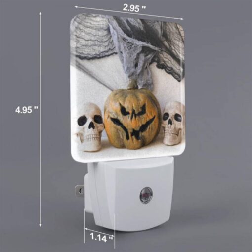 Night Light Set Of 2, Three Skulls Are Placed Next To A Pumpkin. -Acrylic Night Light Shop 8f0a406385044ca04764050387bf94c3fc4b5842