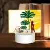 Rectangular Acrylic Night Light, A Woman Is Standing In Front Of A Palm Tree.