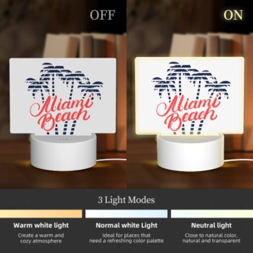 Rectangular Acrylic Night Light, A Logo For The Miami Beach. -Acrylic Night Light Shop 8f93b937b423d967c71a8063986634b7db6c44c4