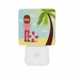 Night Light Set Of 2, A Man With A Beard And Mustache Is Standing On A Beach With A Frisbee. -Acrylic Night Light Shop 8fb2158df9d528a9a9c7910e68fdf3978f829a95