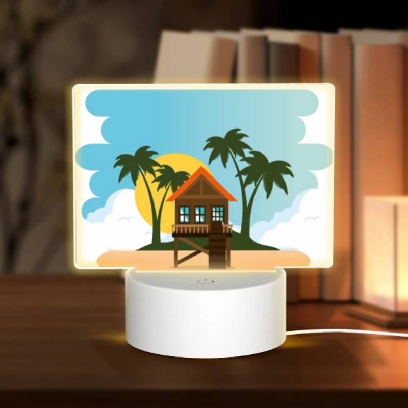 Rectangular Acrylic Night Light, A house on a beach with a sunset in the background. Rectangular Acrylic Night Light, A House On A Beach With A Sunset In The Background. -Acrylic Night Light Shop 8fdd5a13b113aa7945e8744c25c3358a4eb305d2