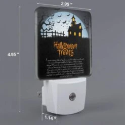 Night Light Set Of 2, A Halloween Treat Poster With A Spooky House And Bats. 1 Night Light Set Of 2, A Halloween Treat Poster With A Spooky House And Bats. -Acrylic Night Light Shop 902c6436e8c5499799ca8cf6a1f986101211b180