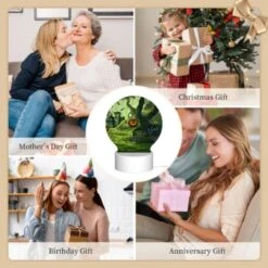 Round Acrylic Night Light, A Colorful Cartoon Scene Of A House With A Pumpkin On The Doorstep And A Tree With A Pumpkin On It. -Acrylic Night Light Shop 90e9cf2033dbcf81c19d80a92b59c812e1d4a3f8