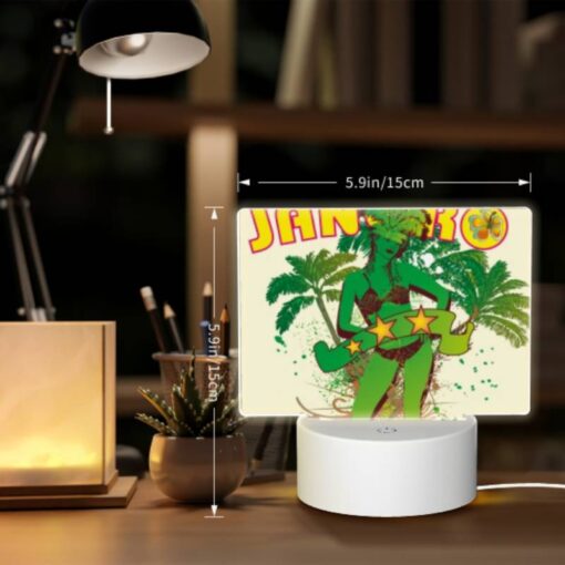Rectangular Acrylic Night Light, A Woman In A Green Bikini Is Holding A Surfboard. -Acrylic Night Light Shop 90fa586cfb3b73be9ceea7e44af074d1efcf97cd