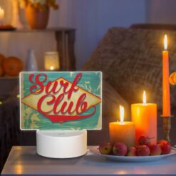 Rectangular Acrylic Night Light, A Surf Club Logo With A Palm Tree And The Words "California.". -Acrylic Night Light Shop 9146da601cf108779d28c34b1c59dd96f6ed809a