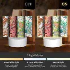 Rectangular Acrylic Night Light, Three Different Colored Paintings Of A Leaf. -Acrylic Night Light Shop 91612cbc6593a5e902786543623f929fa010b5fa