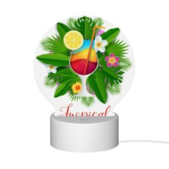 Round Acrylic Night Light, A Colorful Tropical Drink With A Straw And A Slice Of Lemon. -Acrylic Night Light Shop 9185b40b88cbe621bd6a80ce3b0ed603fe5f023c