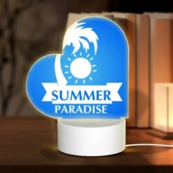 Love Acrylic Night Light, A Blue And White Logo For Summer Paradise.