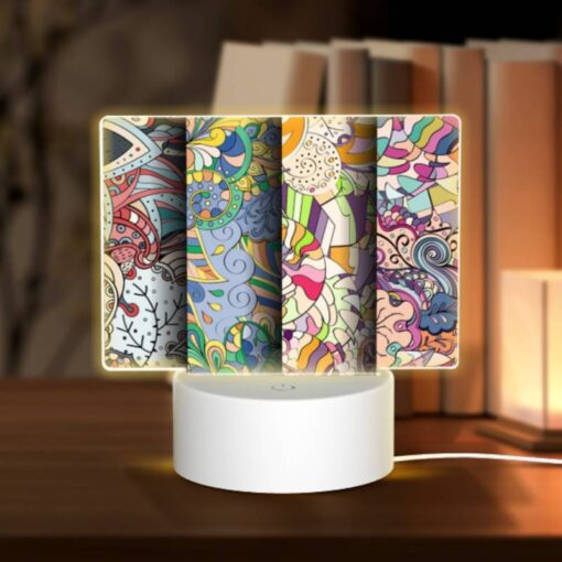 Rectangular Acrylic Night Light, Four Different Colored Paintings Of Flowers. -Acrylic Night Light Shop 91d63e55392b2f44ad0ba61d4464bfbe6d76d467
