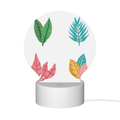 Round Acrylic Night Light, Four Different Colored Leaves Are Shown In A Row. -Acrylic Night Light Shop 92190ddd0630da5067c0dc77d0e4c325a93ac303