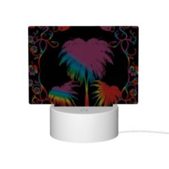 Rectangular Acrylic Night Light, A Colorful Image Of A Palm Tree With A Rainbow Background. -Acrylic Night Light Shop 9222973ae30ec66050e5b615a0f02de9b477c333