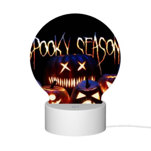 Round Acrylic Night Light, A Group Of Pumpkins With Scary Faces On Them. -Acrylic Night Light Shop 92ab4bc3adabfef54534dbb64e149f0fc3deeca9