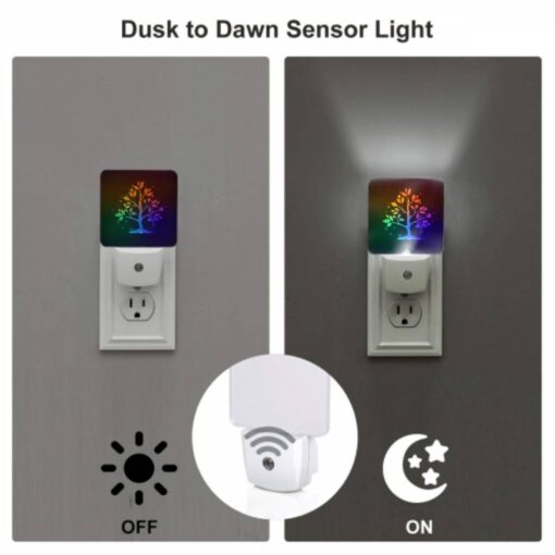 Night Light Set Of 2, A Colorful Tree With Leaves And A Blue Trunk. -Acrylic Night Light Shop 92ac62d4948b0a1ef1f258798142007d53e998c1
