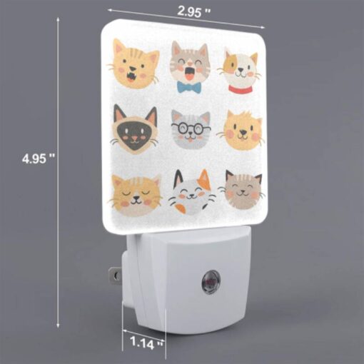 Night Light Set Of 2, A Collection Of Cat Icons With Different Expressions. -Acrylic Night Light Shop 92e2802e13d4db4d16aa315b1be16c32adb9ac30
